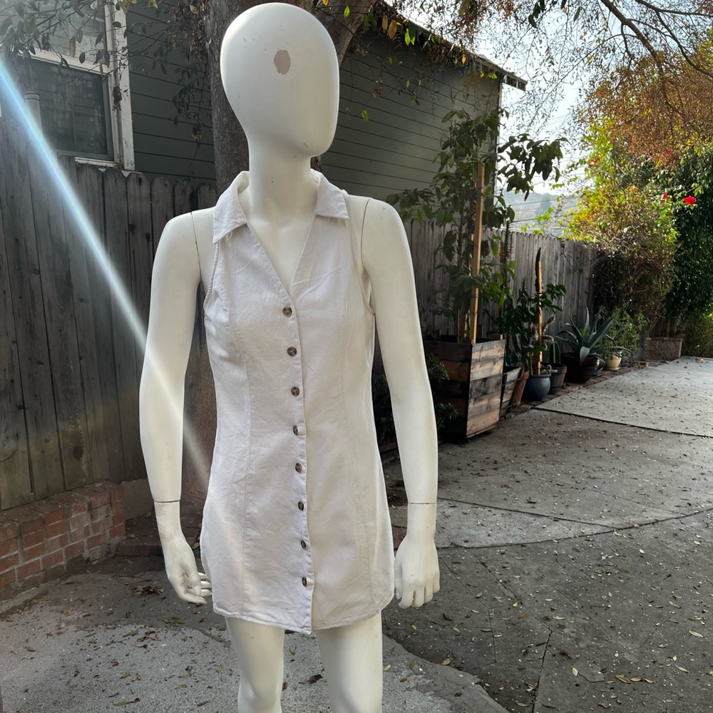 Mango beige button up dress. Size 6/ medium